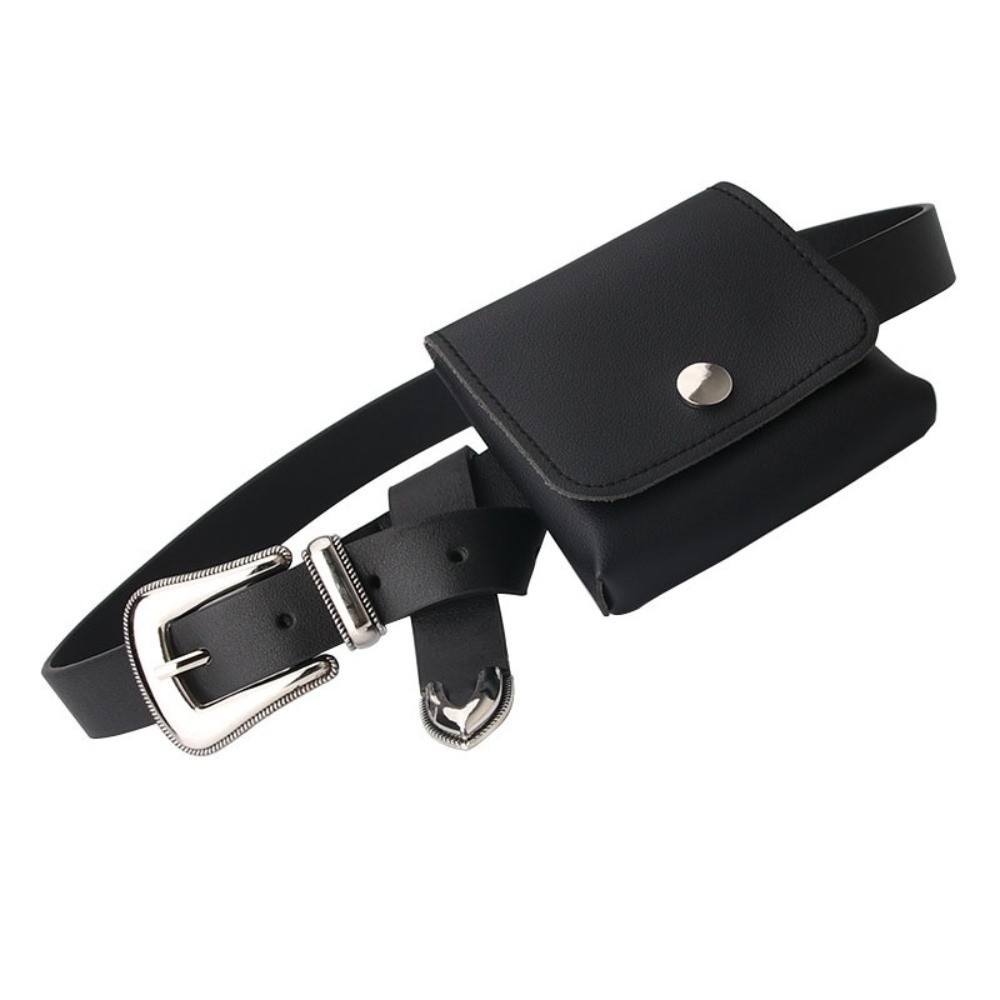 Belt Bag Leather Wide - حقيبة خصر نسائية من الجلد الصناعي،